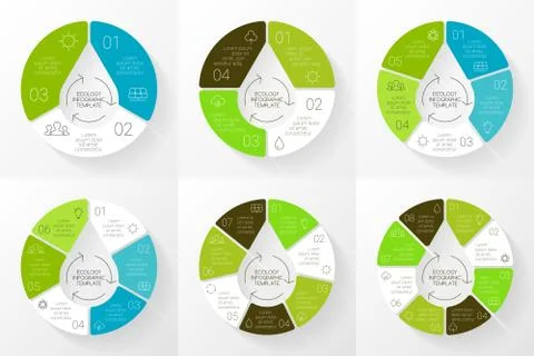 Vector linear circle eco infographic. Ecology template for diagram, graph Stock Illustration