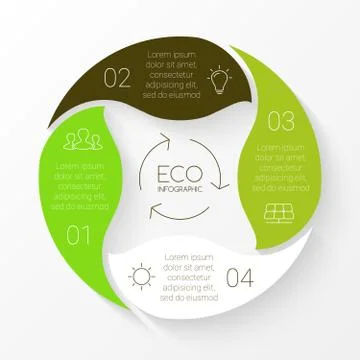 Vector linear circle eco infographic. Ecology template for diagram, graph Stock Illustration