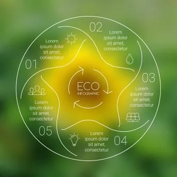 Vector linear circle eco infographic. Ecology template for diagram, graph Stock Illustration