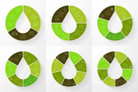 Vector linear circle eco infographic. Ecology template for diagram, graph Stock Illustration