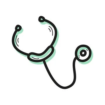 Vector linear color icon in the form of medical stethoscope Stock Illustration