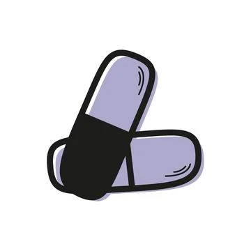 Vector linear color icon in the form of medicinal pills Stock Illustration