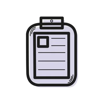 Vector linear color icon in the form of doctor's tablet with medical history Stock Illustration