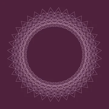 Vector linear decorative round frame. Thin ornament Stock Illustration