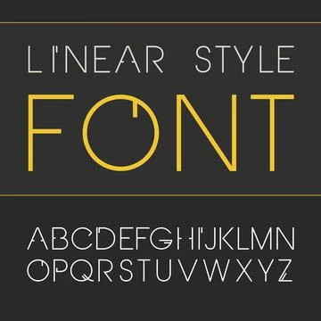Vector linear font Stock Illustration