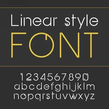 Vector linear font - simple and minimalistic alphabet in line style Illustrazione stock
