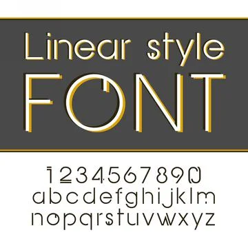Vector linear font - simple and minimalistic alphabet in line style Illustrazione stock