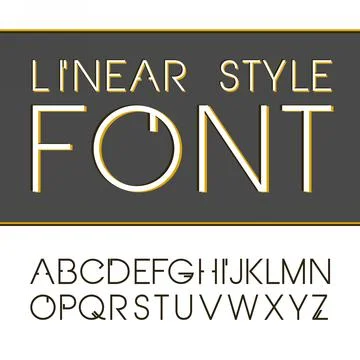Vector linear font - simple and minimalistic alphabet in line style Illustrazione stock