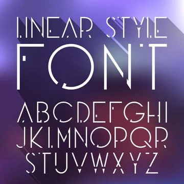 Vector linear font - simple and minimalistic alphabet in line style Illustrazione stock