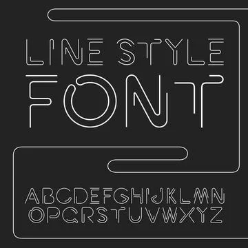 Vector linear font - simple and minimalistic alphabet in line style Illustrazione stock