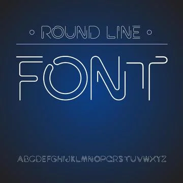 Vector linear font - simple and minimalistic alphabet in line style Illustrazione stock
