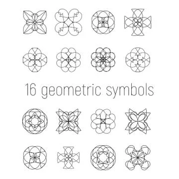 Vector linear geometric symbols 스톡 일러스트