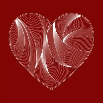 Vector linear heart of the zentagle. Valentine's Day. Love. Stock Illustration