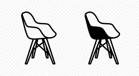 Vector linear icon of chair Stock Illustration