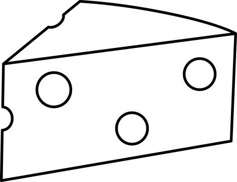 Vector linear icon cheese, slice of cheese, triangular piece of cheese, dai.. Stock Illustration