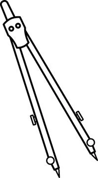 Vector linear icon compass, school and office supplies, back to school, doo.. Stock Illustration