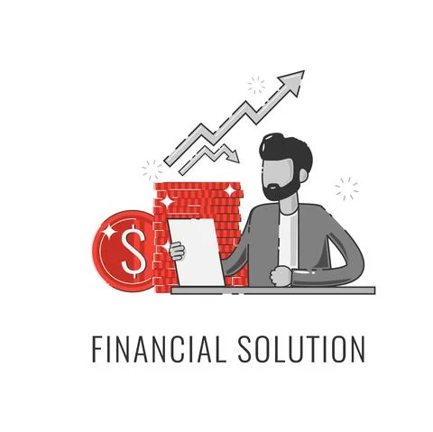 Vector linear icon, gray money isolated on white background. Business investment Stock Illustration