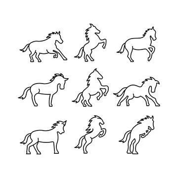 Vector linear icons and logo design elements Stock Illustration