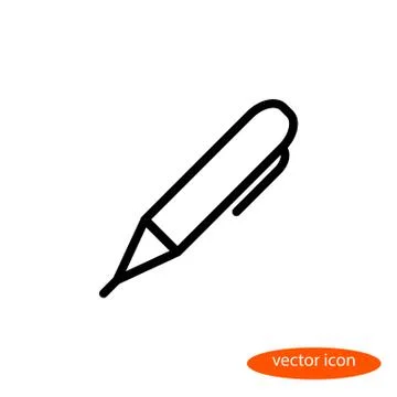 Vector linear image of a felt pen for drawing with a latch, a flat linear ico Stock Illustration