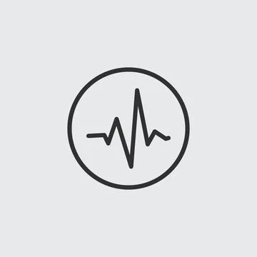 Vector linear pulse Icon. cardiogram beat wave. Stock vector illustration Stock Illustration