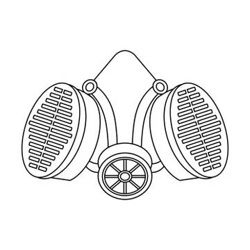 Vector linear Safety breathing mask illustration Stock Illustration