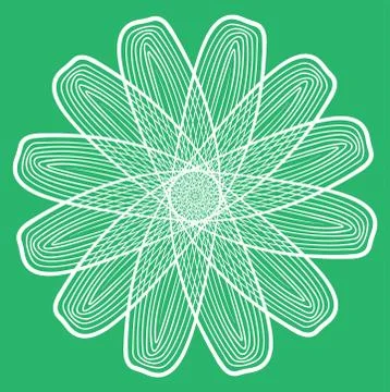 Vector linear stylized white flower Stock Illustration