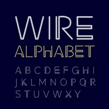 Vector linear uppercase alphabet 스톡 일러스트