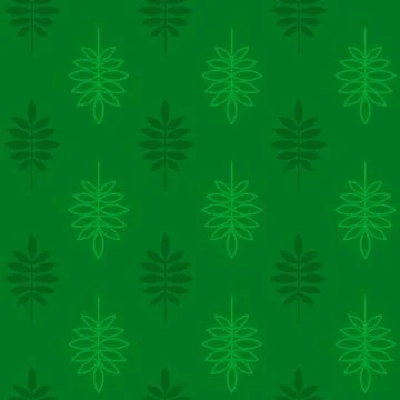 Vector lineart seamless pattern background with leawes. Stock Illustration