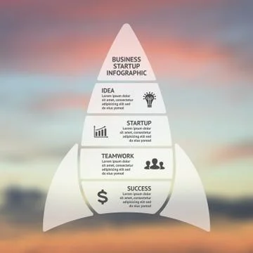 Vector lines arrows infographic. Template for startup rocket diagram, graph Stock Illustration