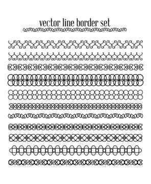 Vector lines, border divides set Stock Illustration