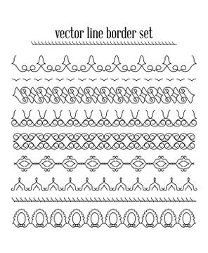 Vector lines, border divides set Stock Illustration