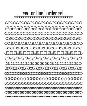 Vector lines, border divides set Stock Illustration