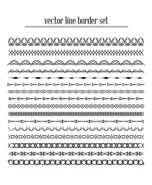 Vector lines, border divides set Stock Illustration