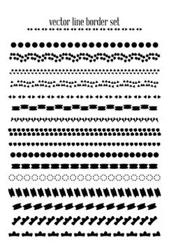 Vector lines, border divides set Stock Illustration