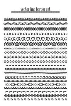 Vector lines, border divides set Stock Illustration
