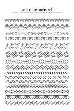 Vector lines, border divides set Stock Illustration
