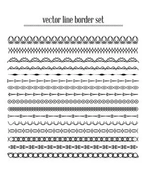 Vector lines, border divides set Stock Illustration