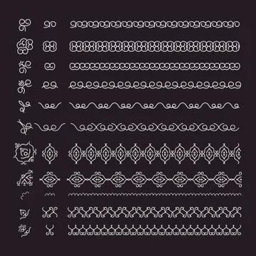 Vector lines, border divides set Stock Illustration