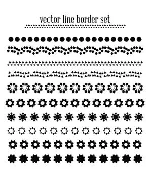 Vector lines, border divides set Stock Illustration