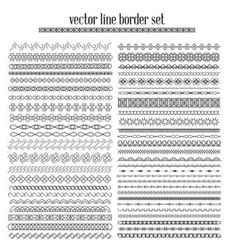 Vector lines, border divides set Stock Illustration