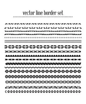 Vector lines, border divides set Stock Illustration