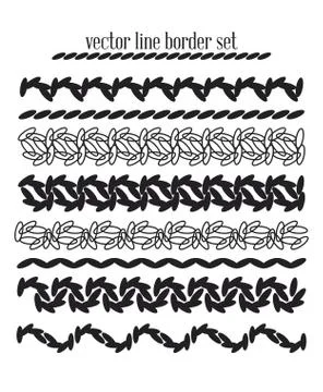 Vector lines, border divides set Stock Illustration