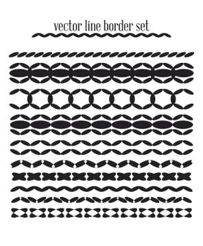 Vector lines, border divides set Illustrazione stock