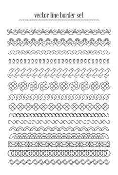 Vector lines, border divides set Stock Illustration
