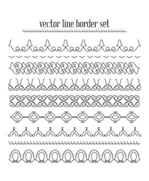 Vector lines, border divides set Stock Illustration