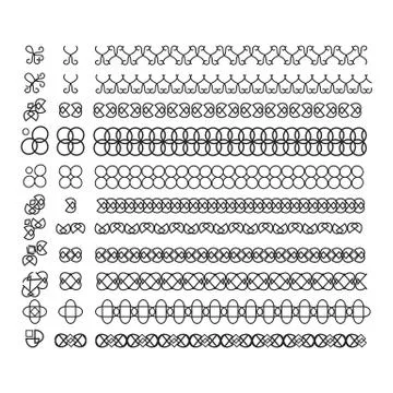 Vector lines, border divides set Illustrazione stock