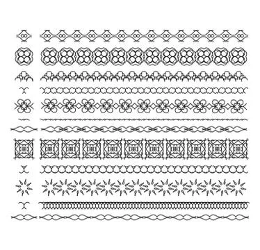 Vector lines, border divides set Stock Illustration