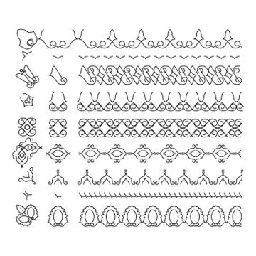 Vector lines, border divides set Stock Illustration