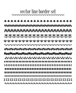 Vector lines, border divides set Stock Illustration