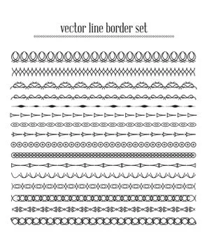 Vector lines, border divides set Stock Illustration